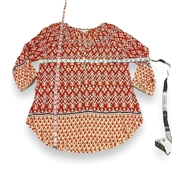 BEACHLUNCHLOUNGE “Sonya” Bohemian Ikat Print Top Blouse Size Small - Picture 6 of 6